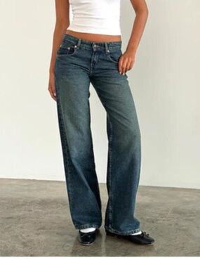 Motel Rocks Low Rise Parallel Straight Leg Jeans